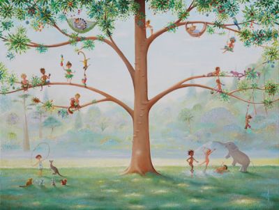 L'Arbre-cabane multicolore